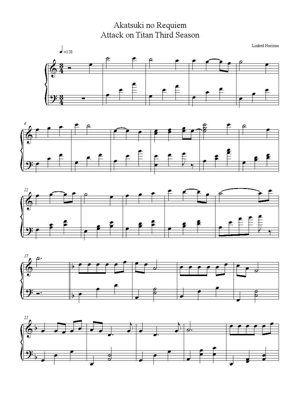 Akatsuki no Requiem Attack on Titan Third Season