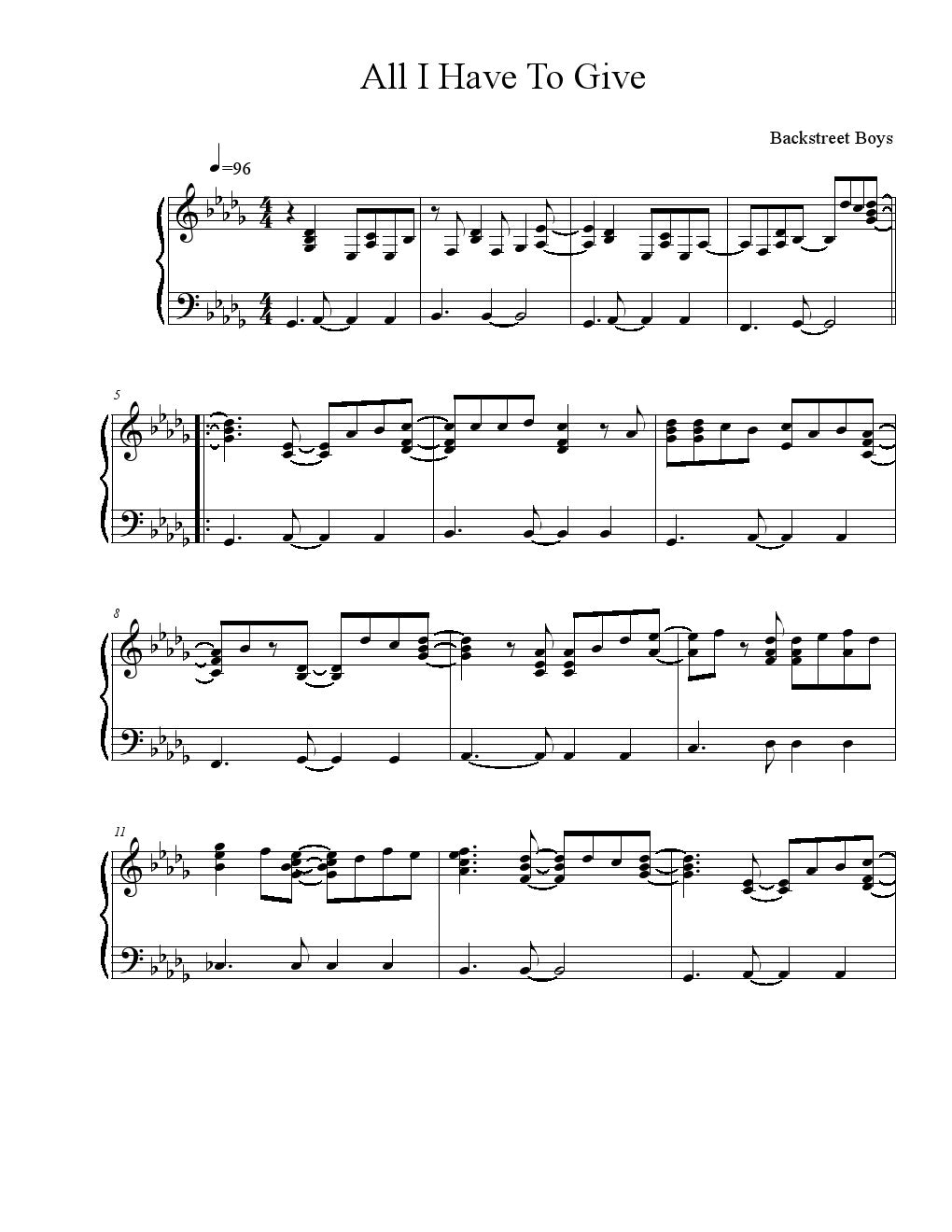 Backstreet Boys - All I Have To Give