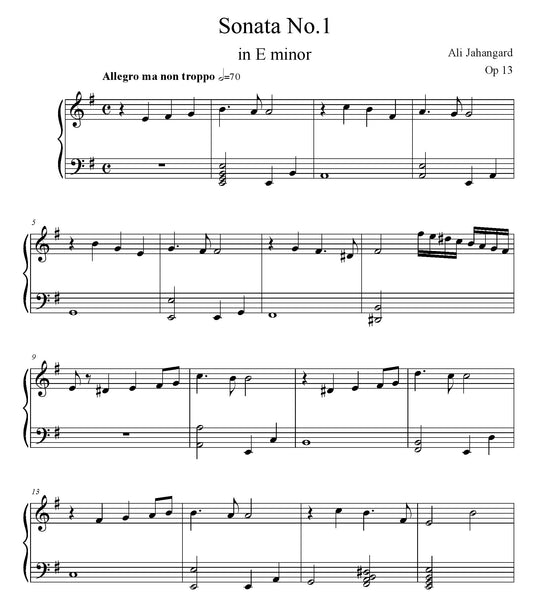 Ali Jahangard Sonata No.1 - in E minor, Op 13 (3rd movement Rondo Allegro con brio)